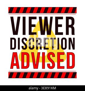 Viewer discretion advised label overlay Stock Vector