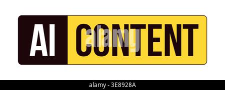 AI content disclosure label overlay Stock Vector