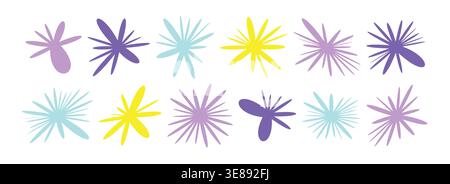 Random blot shape collection. Different forms organic blob elements set. Irregular funny spots Stock Vector
