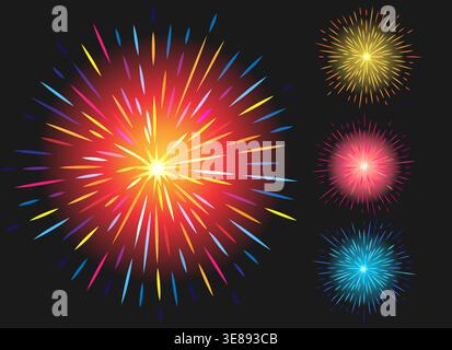 Firecracker festive fireworks set Stock Vector