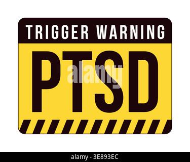 PTSD trigger warning label overlay Stock Vector