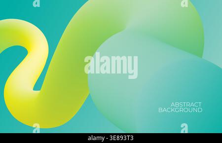 Trendy abstract background with colorful gradient fluid wave. 3d flow shape art design Stock Vector