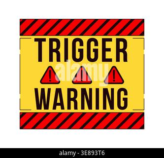 Trigger warning label overlay Stock Vector