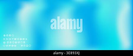 Blue water gradient background in tropic aqua and navy tones. Deep blue gradation with water and soft doodle accents on a clean vector backdrop. Tropi Stock Vector