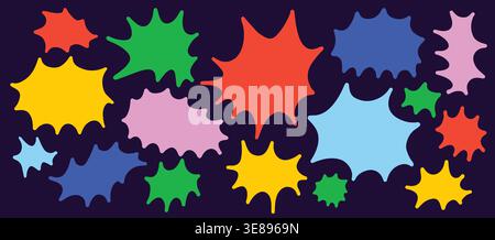 Colorful doodle vector badges collection. Bright color jagged stickers Stock Vector