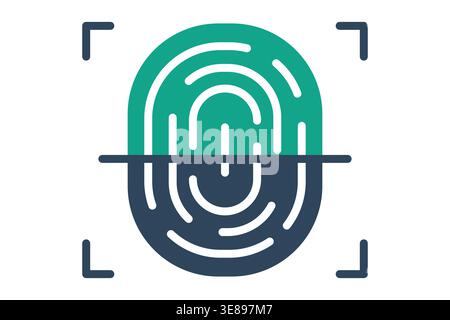 Biometrics solid icon. Icon related to forensics. Government elements vector illustration Stock Vector