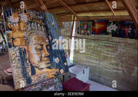 Artist sudio.  The Satcha Project is the first incubating Khmer handicraft centre of its kind in Cambodia, southeast Asia.   The centre is located in Stock Photo