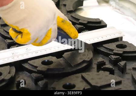 Laying of insulation elements and guides for Stock Photo