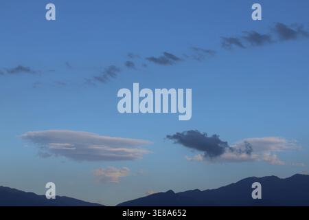 Rare Lenticular Cloud Formation in the sky Stock Photo