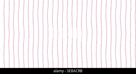 Stripe baby watercolor pattern seamless with vertical pink lines on light background, soft pastel palette and hand painted texture. Baby stripe Stock Vector
