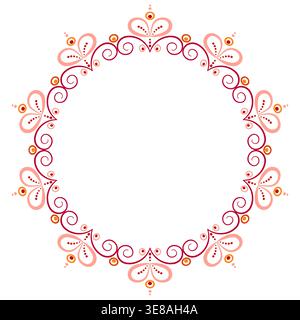 Red pink romantic ornament of curved lines Stock Vector