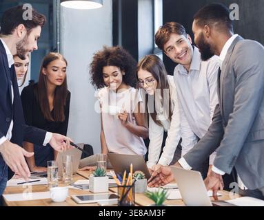 Creative coworkers working with new startup project Stock Photo