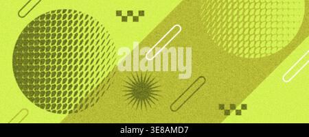 Modern Geometric and Brutalism Background Design with Dynamic Halftone Dot Transition. Dynamic Sport Banner or Poster Design with Abstract Shapes Stock Vector