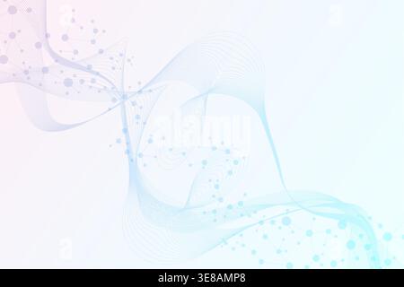 Structure molecule and communication Dna, atom, neurons. Science concept for your design. Connected lines with dots. Medical, technology, chemistry Stock Vector