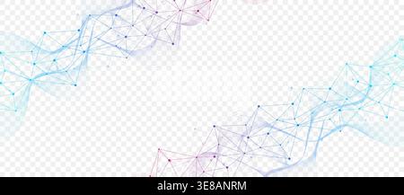 Global network connection website header or banner design. Abstract background with connecting dots and lines. Global business. Social network Stock Vector
