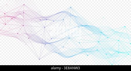 Global network connection website header or banner design. Abstract background with connecting dots and lines. Global business. Social network Stock Vector