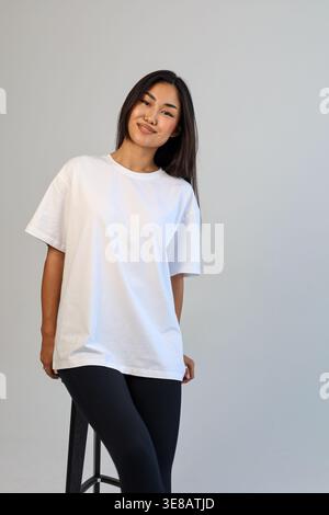 Smiling model portrait. Portrait of friendly woman in soft lighting suitable for advertising campaigns Stock Photo