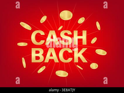 Cash Back or Money Refund. Cash Back Offer for Discount. Online Shopping Concept. Vector Illustration. Stock Vector