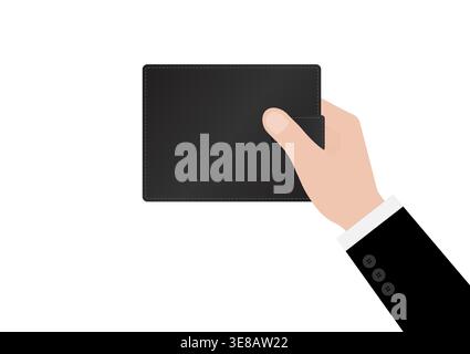 Hand Holding Money Wallet. Saving Money Concept. Vector Illustration. Stock Vector