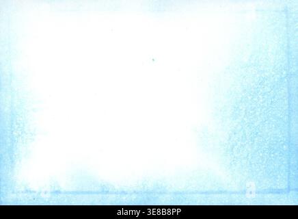 Blue watercolor frame on white paper canvas abstract background texture. Full frame Stock Photo