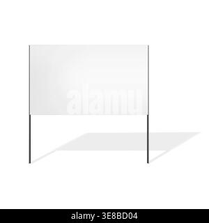 Outdoor sign vector mockup. Blank white billboard mock-up. Empty street advertising banner. Template for design Stock Vector