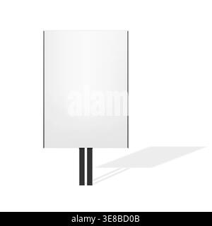 Outdoor sign vector mock-up. Blank white billboard mockup. Empty street advertising banner. Template for design Stock Vector