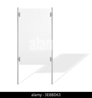 Blank white outdoor sign vector mock-up. Empty billboard mockup. City street advertising banner. Template for design Stock Vector