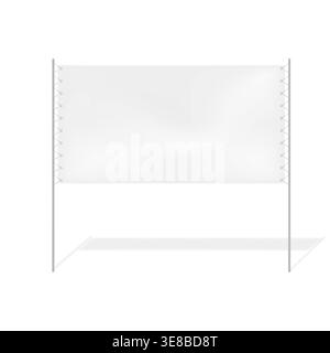 Street advertising in-ground banner realistic mock-up. Outdoor sign vector mockup. Blank white billboard. Template for design Stock Vector