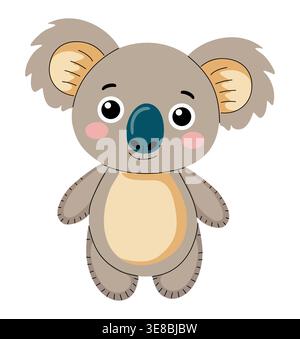 Cute koala toy with soft fur and big eyes Stock Vector