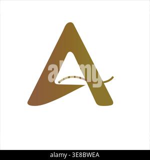 Elegant letter A logo in gold gradient style, modern minimalist monogram design isolated on white background for luxury branding and identity use Stock Vector