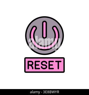 Modern Reset Interface Icon with Power Symbol and Pink-Grey Theme Vector Illustration Stock Vector