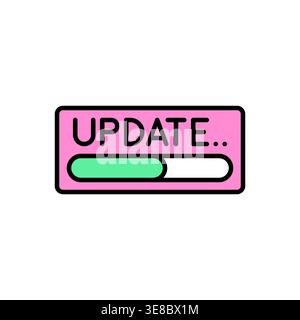 Update Bar Interface Icon in Pink and Teal with Progress Display Vector Stock Vector