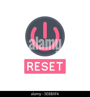 Reset Icon in Black Circle on White Background Vector Illustration Stock Vector