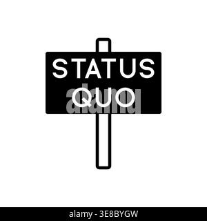 Status Quo text badge icon in bold on a post sign Stock Vector