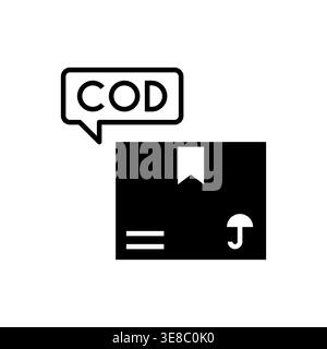 Cash on Delivery Box with Speech Bubble COD Text Vector Illustration Stock Vector