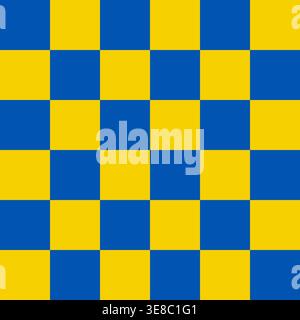 Yellow and blue checkered grid on a white background as a background, wallpaper, or texture for packaging design, banners, posters, and graphic layout Stock Vector