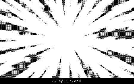 Background bolt thunder. Line comics backgrounds. Abstract lines backdrop. Shading sunrays. Design frames. Title book. Texture explosive polka. Beam Stock Vector