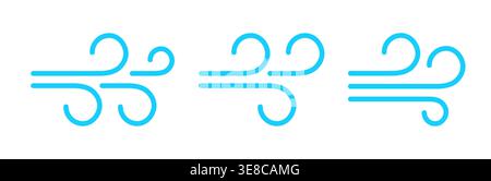 Wind blow line icon fresh vector cloud air isolated speed symbol. Wind blow air line icon logo. Stock Vector
