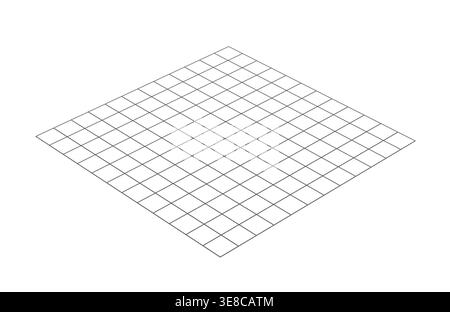 Isometric grid line background wireframe mesh lattice pattern. Isometric perspective geometric grid minimal background. Stock Vector