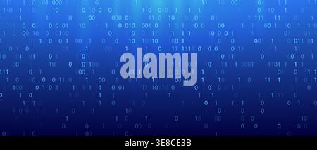Code binary matrix data background. Technology software abstract binary code program blockchain digital Stock Vector