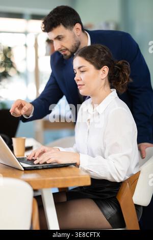 Employees working on the project in office Stock Photo