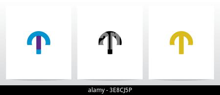 Circle Geometric Letter Logo Design Stock Vector