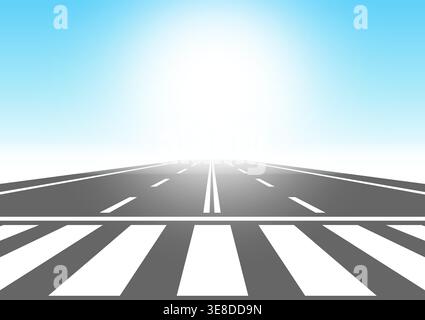 Crosswalk. Pedestrian Crossing Road. Zebra Crossing. Vector Illustration. Stock Vector