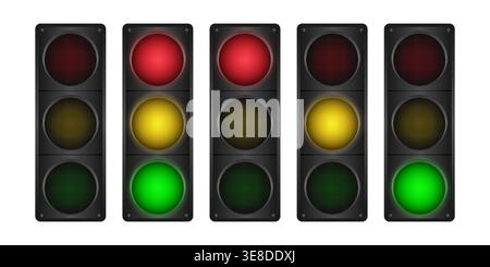 Traffic Light. Vector Illustration Isolated on White Background. Stock Vector