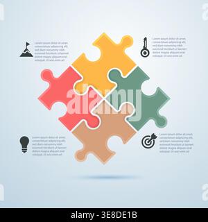 business infographics presented by puzzle jigsaw elements Stock Vector