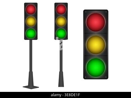 Traffic Light. Vector Illustration Isolated on White Background. Stock Vector