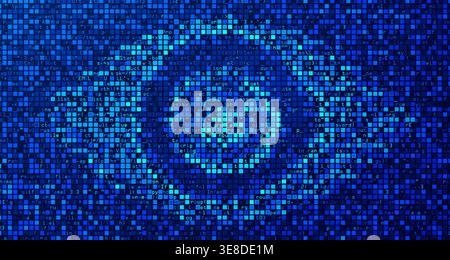 concept of cyber security or programing script, graphic of eye shape with futuristic element Stock Vector