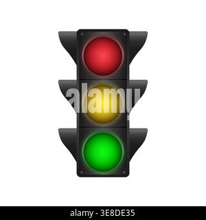 Traffic Light. Vector Illustration Isolated on White Background. Stock Vector
