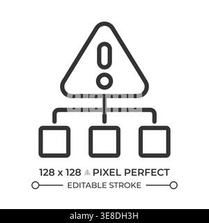 Risk structure diagram pixel perfect line icon Stock Vector