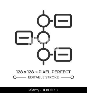 Goal flow pixel perfect line icon Stock Vector